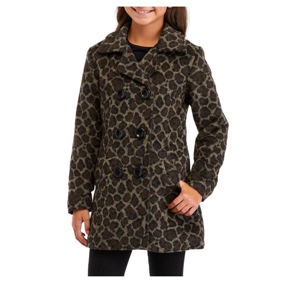 NWOT Vine and Valley Girls Size 16 Leopard Print Pea Coat NEVER WORN - Picture 1 of 15